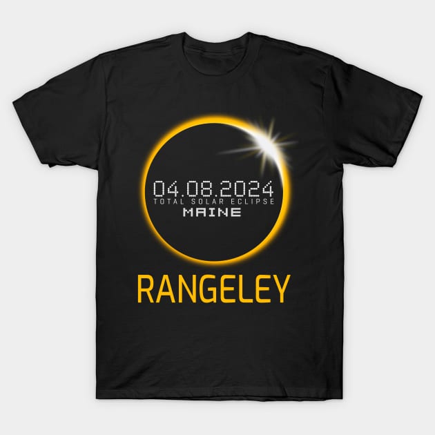 RANGELEY Maine Total Solar Eclipse April 8 2024 Maine T-Shirt by TeeaxArt